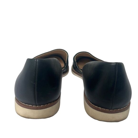 DR SCHOLLS Black Faux Croc Cut Out D'Orsay Flats Shoes 7 Slip On Comfort - Picture 11 of 12